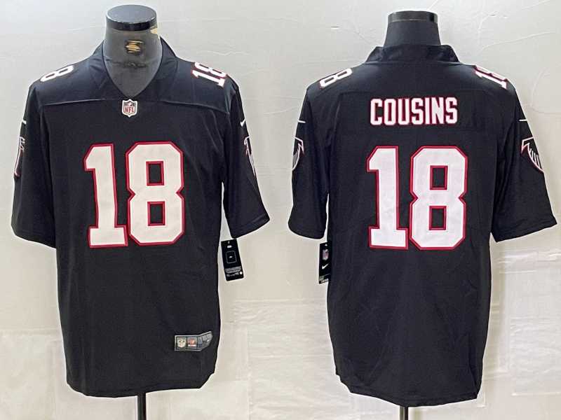 Mens Atlanta Falcons #18 Kirk Cousins Black Vapor Untouchable Limited Football Stitched Jerseys->->NFL Jersey